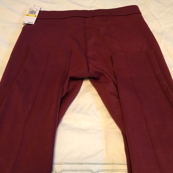 NWT Michael Kors Burgundy skinny knit pants - Picture 2 of 5